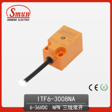 Conmutador de proximidad inductivo 6-36VDC Sensor de tres cables DC PNP No con 8 mm de detección de disfabilidad (ITF6-3008NA)